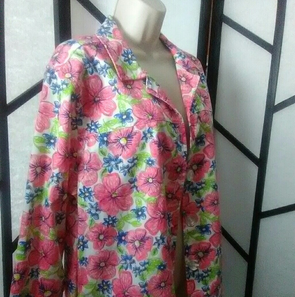 Breckenridge Women's Pink Floral Blazer Jacket